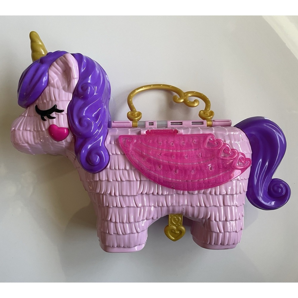 Polly Pocket Unicorn Party Compact Pink Purple Portable Whimsical No Figures - Picture 3 of 7